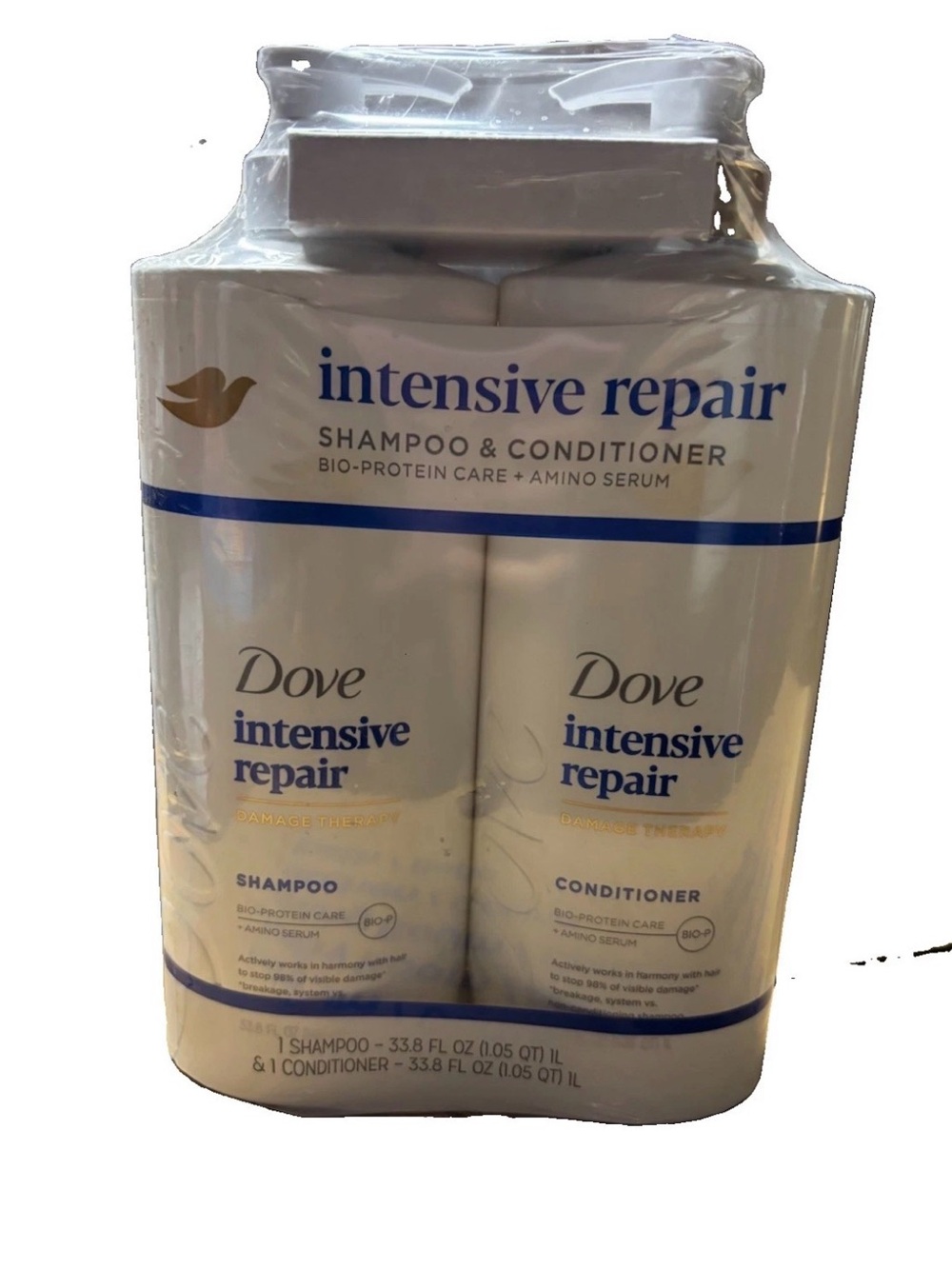NEW Dove Intensive Repair Damage Therapy Shampoo & Conditioner Set, 33.8 floz